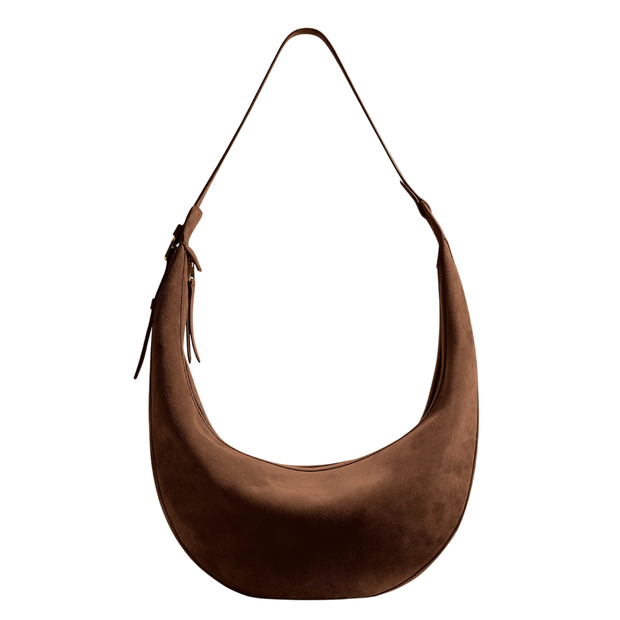 Dark Brown Suede Augustina Hobo
