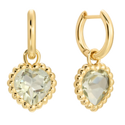 Prasiolite Heart Reverie Hoops