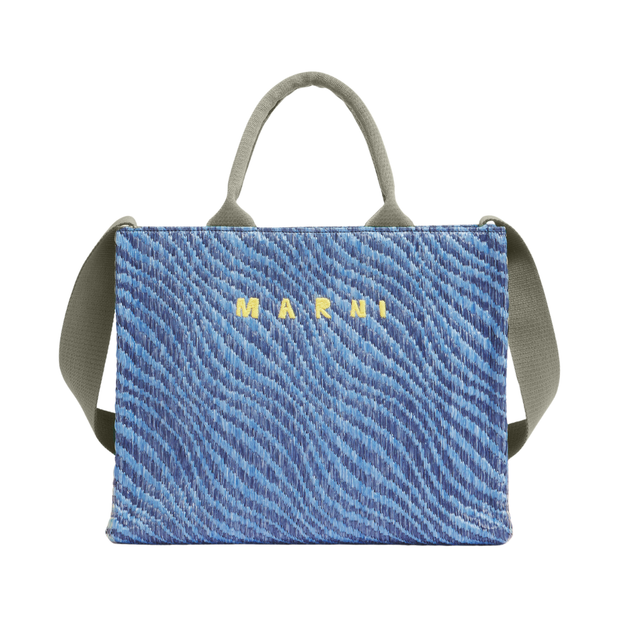 Wavy Woven Basket Tote