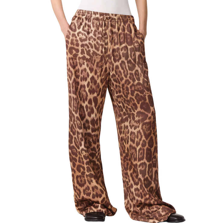 Leopard Silk Trousers