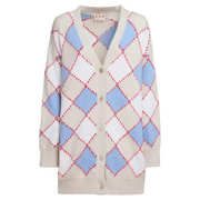 Open Knit Argyle Cardigan