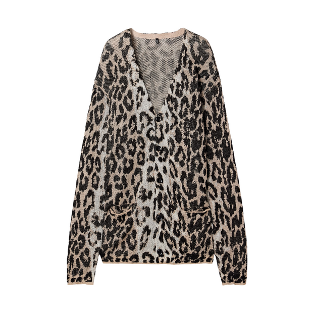 Leopard Boyfriend Cardigan