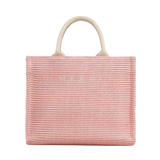 Light Pink Raffia Shopping Bag