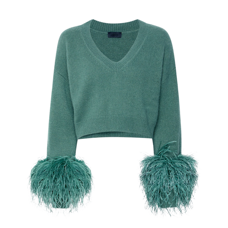 Cashmere Cropped V-Neck