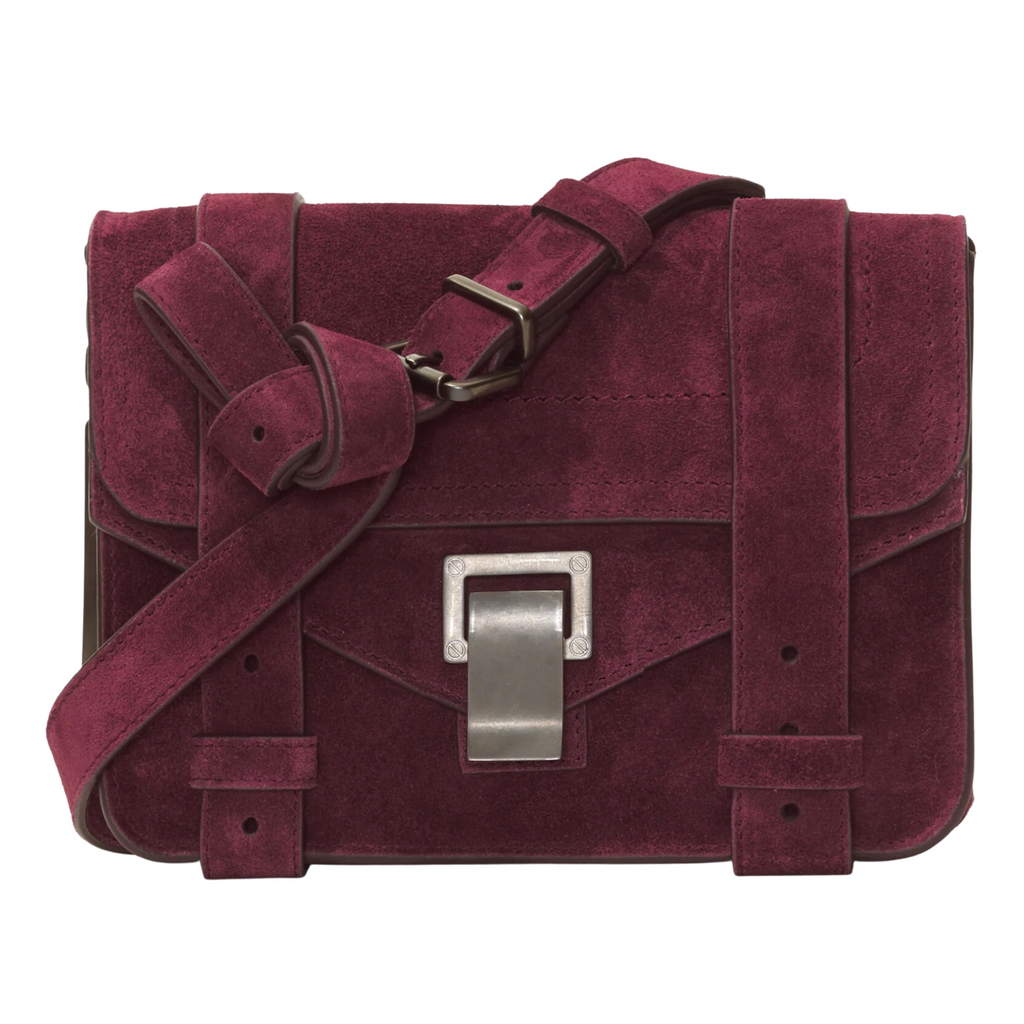 Proenza Schouler Women's Mini PS1 Suede Crossbody Bag - Bordeaux One-Size