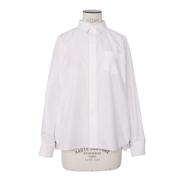Poplin x Chiffon Side Zip Shirt