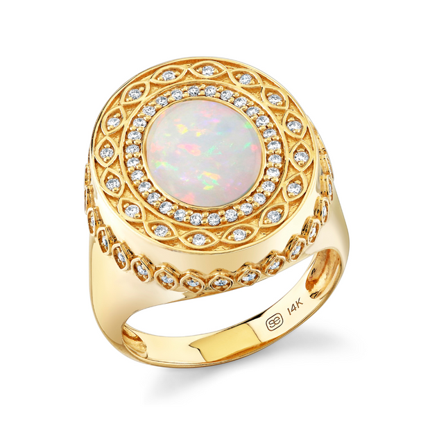 Marquise Eye Cabochon Signet Ring