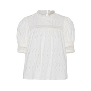 VIRGINIA LACE COLLAR SHORT SLEEVE BLOUSE