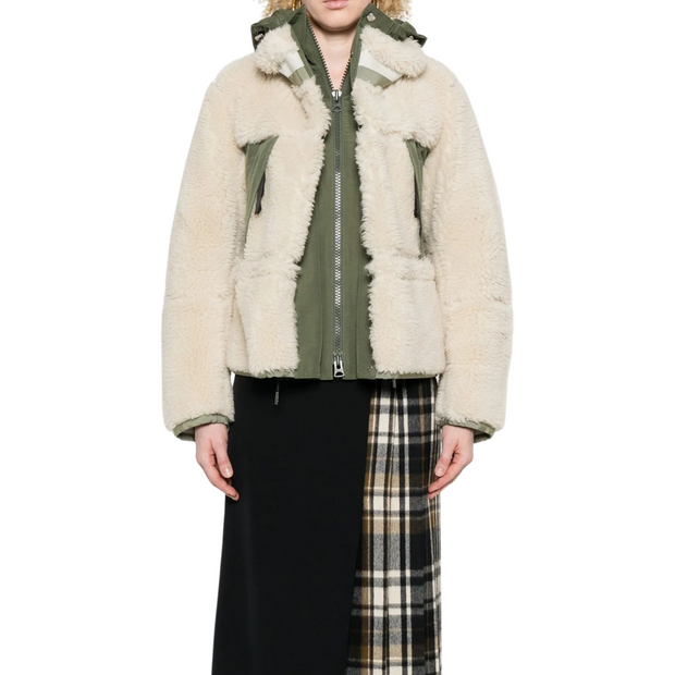 Faux Shearling & Grosgrain Jacket