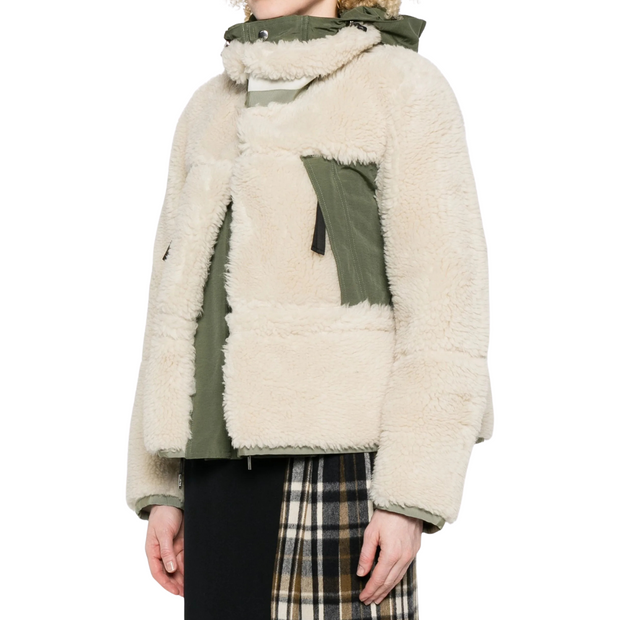Faux Shearling & Grosgrain Jacket