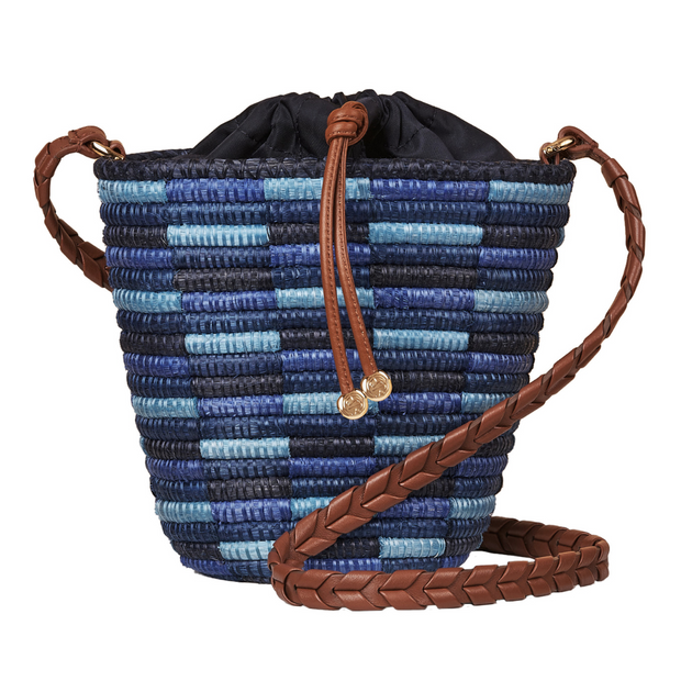Denim Check Mini Fan Bag