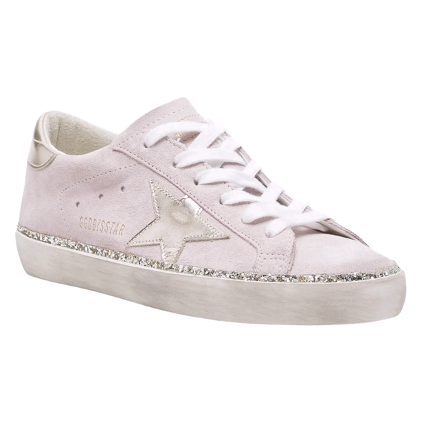 Pink & Platinum Glitter Edge Super Star