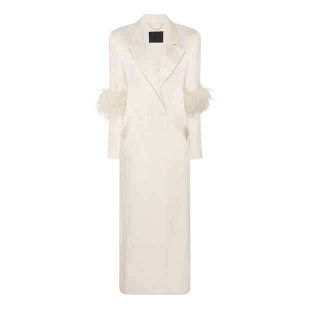 Double Breasted Satin Coat