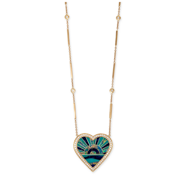 Turquoise Heart Inlay Necklace