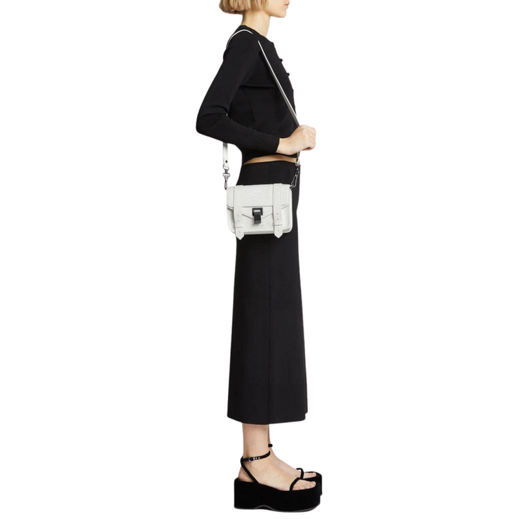 Carved Python PS1 Mini Crossbody Bag