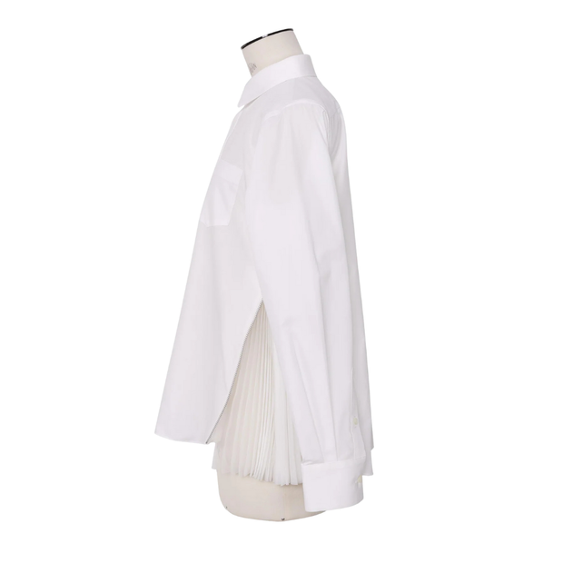 Poplin x Chiffon Side Zip Shirt