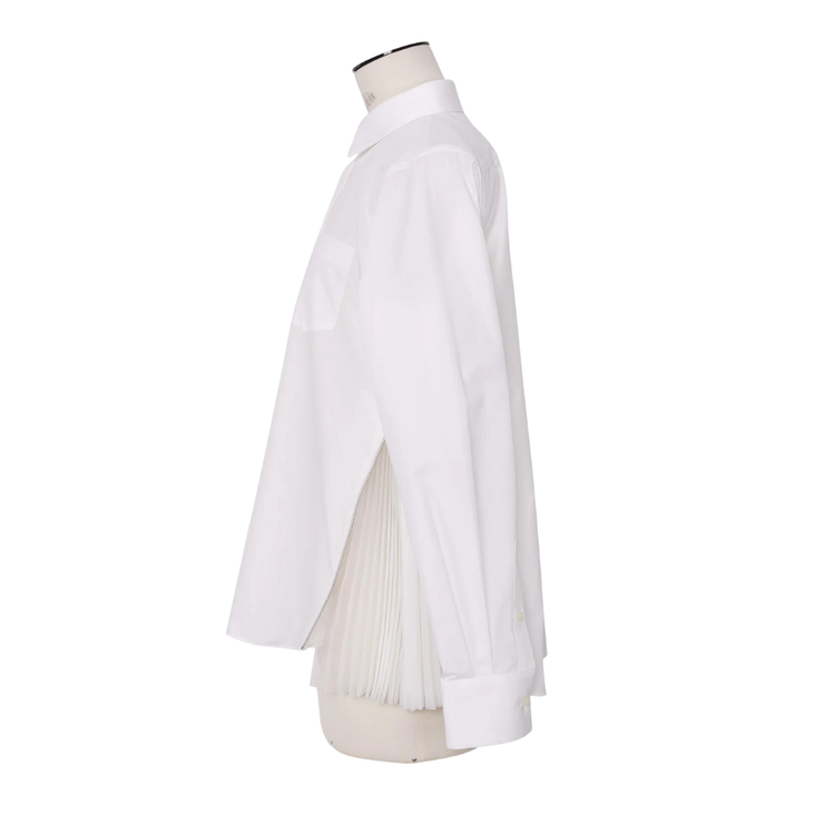 Poplin x Chiffon Side Zip Shirt
