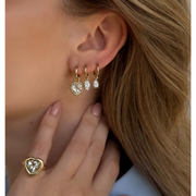 Prasiolite Heart Reverie Hoops