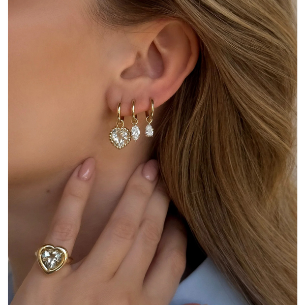 Prasiolite Heart Reverie Hoops