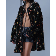 Multifloral Padded Liner Coat