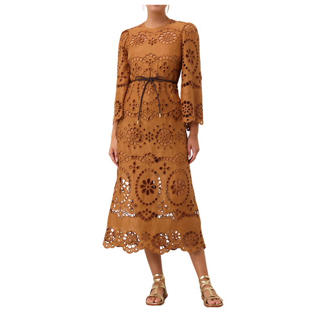 Pop Embroidered Midi Dress