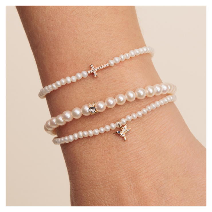 Eternity Heart & Pearl Bracelet