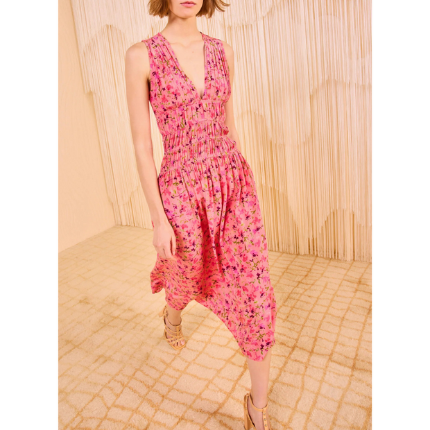 SYLVIE V-NECK MIDI DRESS