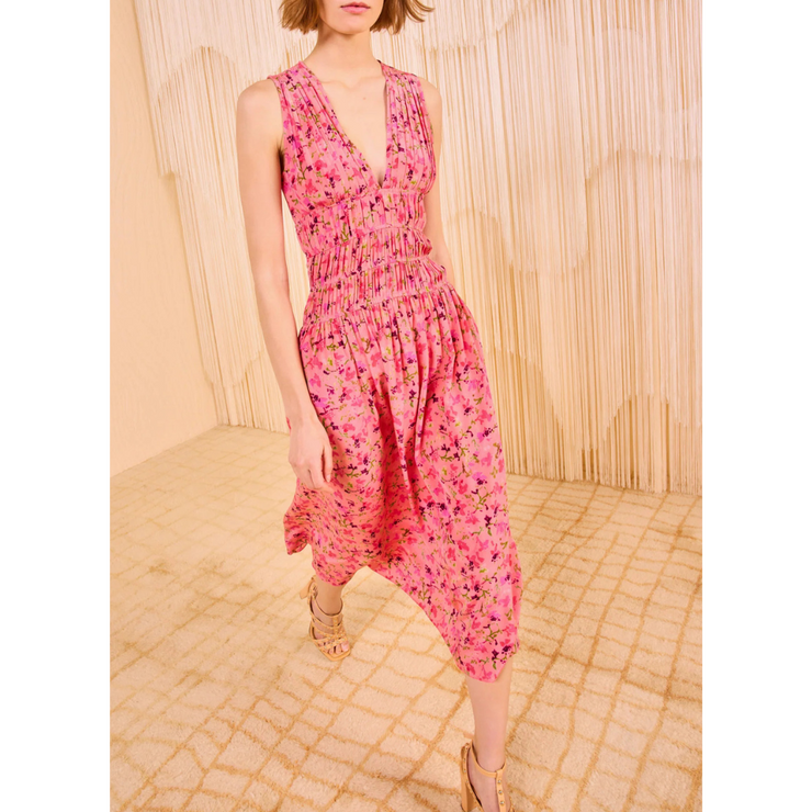SYLVIE V-NECK MIDI DRESS