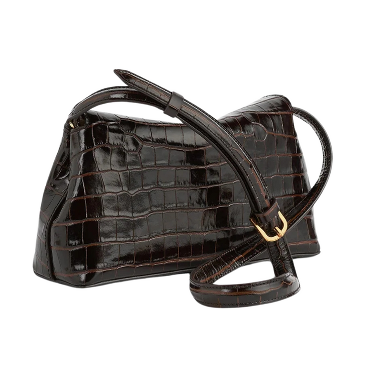 T-Lock Croco Embossed Clutch