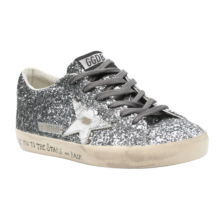 Silver & Black Glitter Superstar