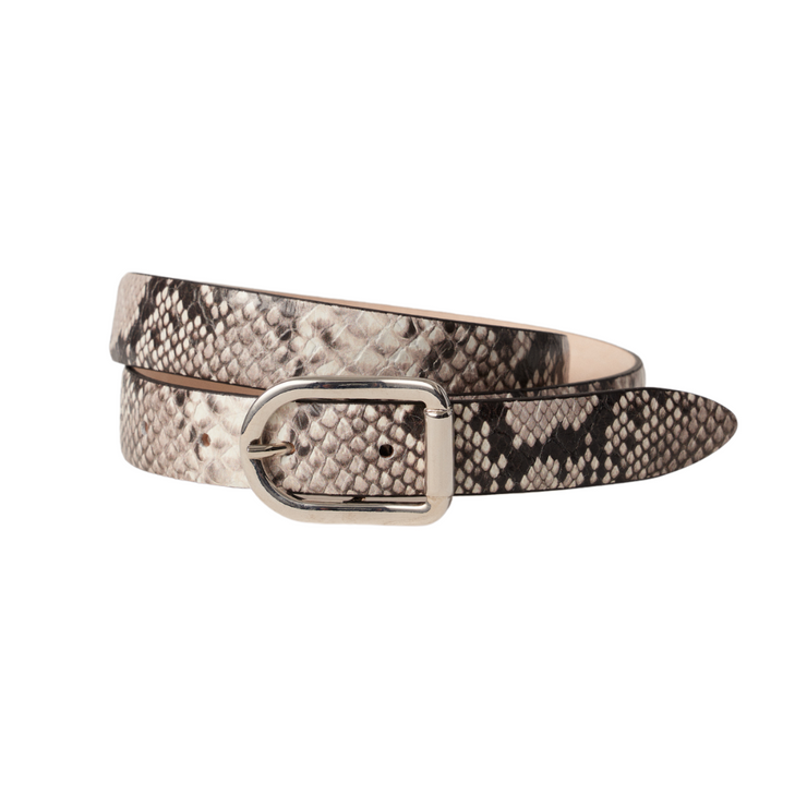 Ivory & Brown Snakeskin Mija Belt