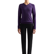 Billie V-Neck Sweater in Grape