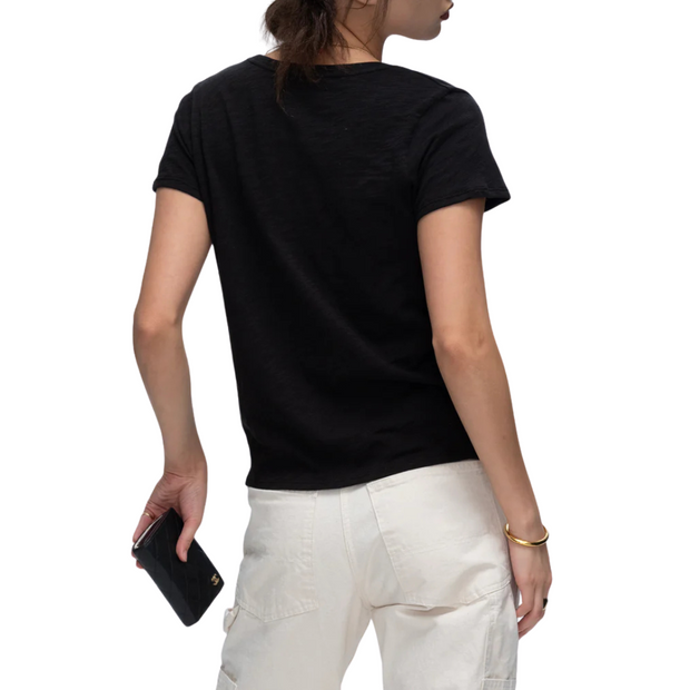 Black V-Neck Schoolboy T