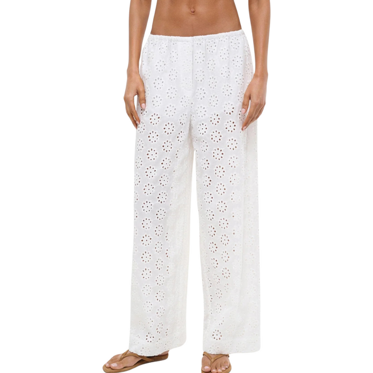 White Eyelet Bonfire Pant