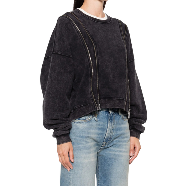 ZIPPERED CREWNECK