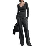 Charcoal Compact Knit Top