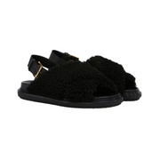 Shearling Criss Cross Sandal