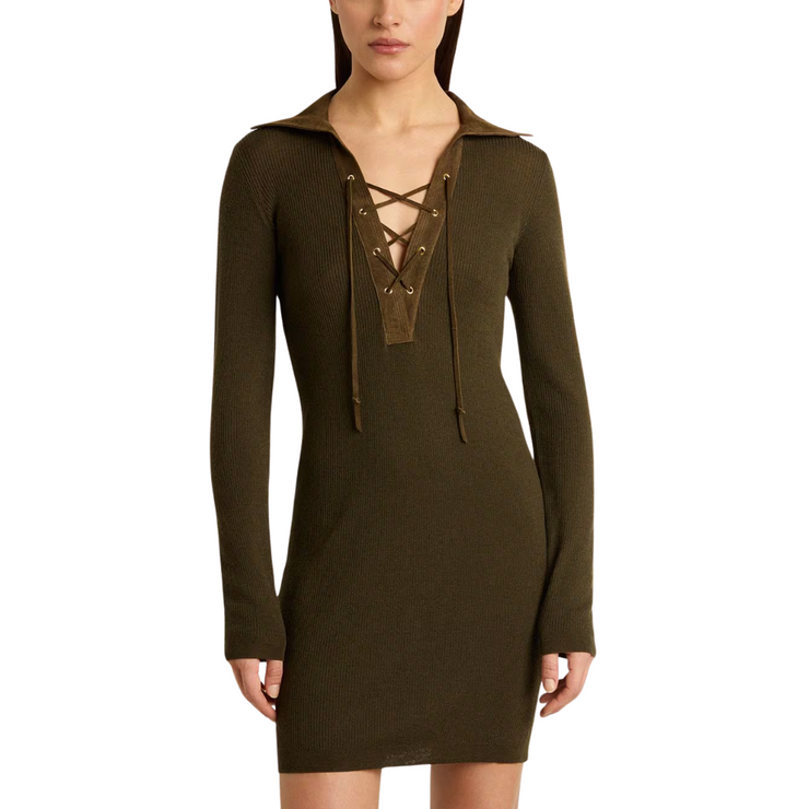 Leather Detail Mini Dress