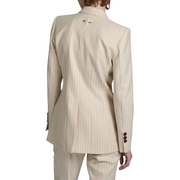 Cream Pinstripe Blazer