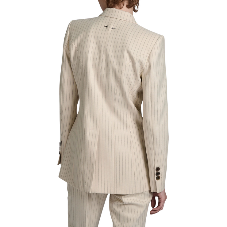 Cream Pinstripe Blazer