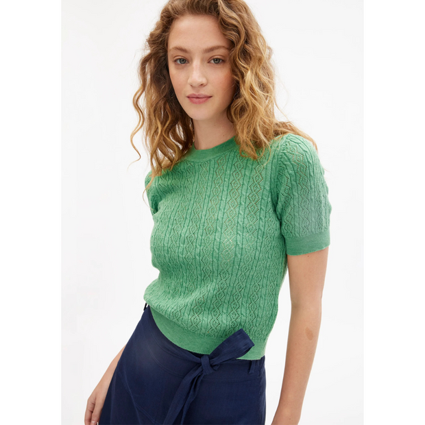 Diane Knit Top-Meadow Green