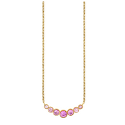 Pink Sapphire Bezel Curve Neckace