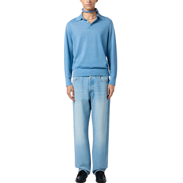 DENIM BLUE AIRY POLO - Men