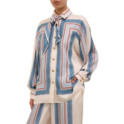 Ticking Stripe Scarf Shirt