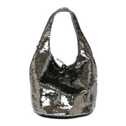Gunmetal Mini Sequin Shopper Bag