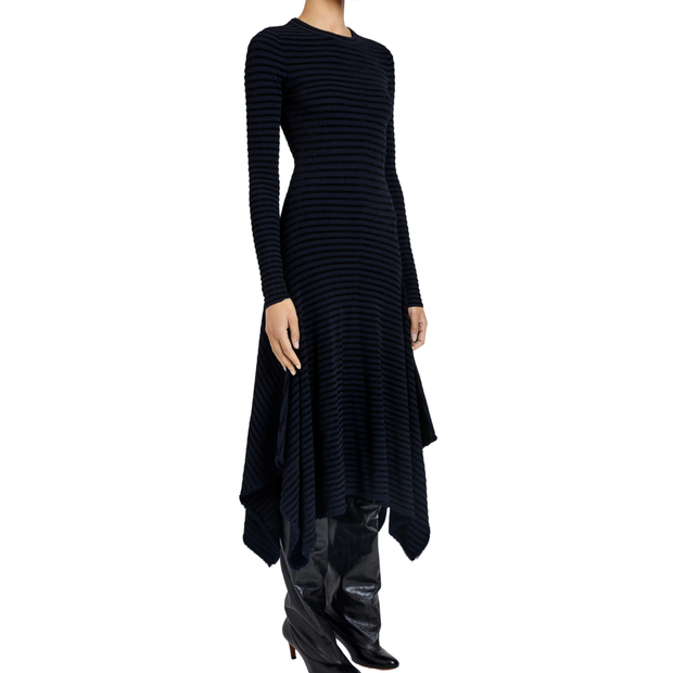 Didi Dress in Velvet Stripe