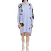 Patched Cotton Midi Dress