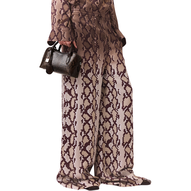 Snake Print Satin Trouser
