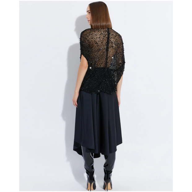 Net Mesh Sequin Cape Tee