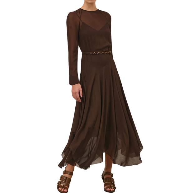 Chain Belt Handkerchief Dress